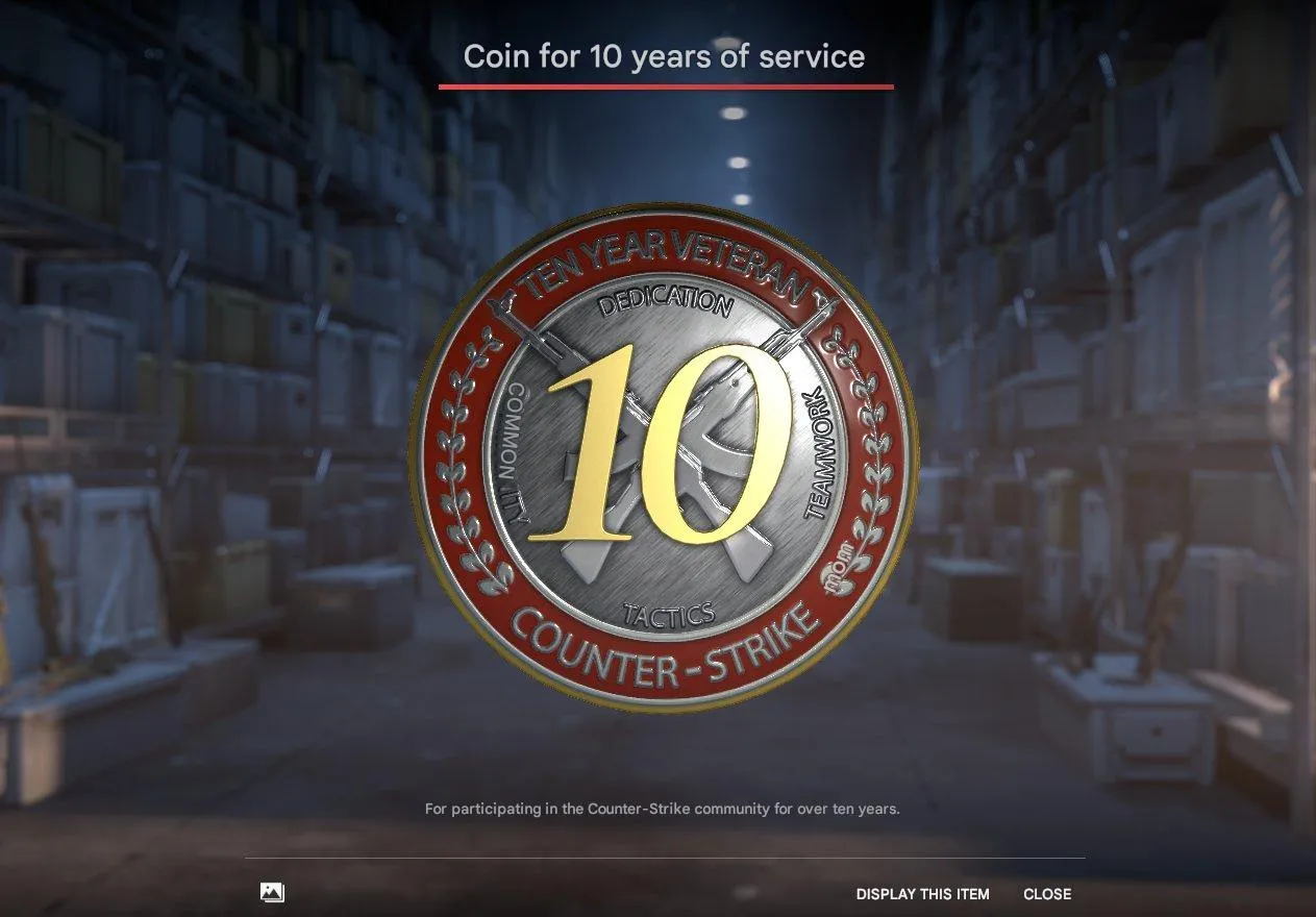 CS180 Prime Purchased | 10 Year Veteran, 5 Year Veteran, Loyalty Medal, Global Offensive Medal 